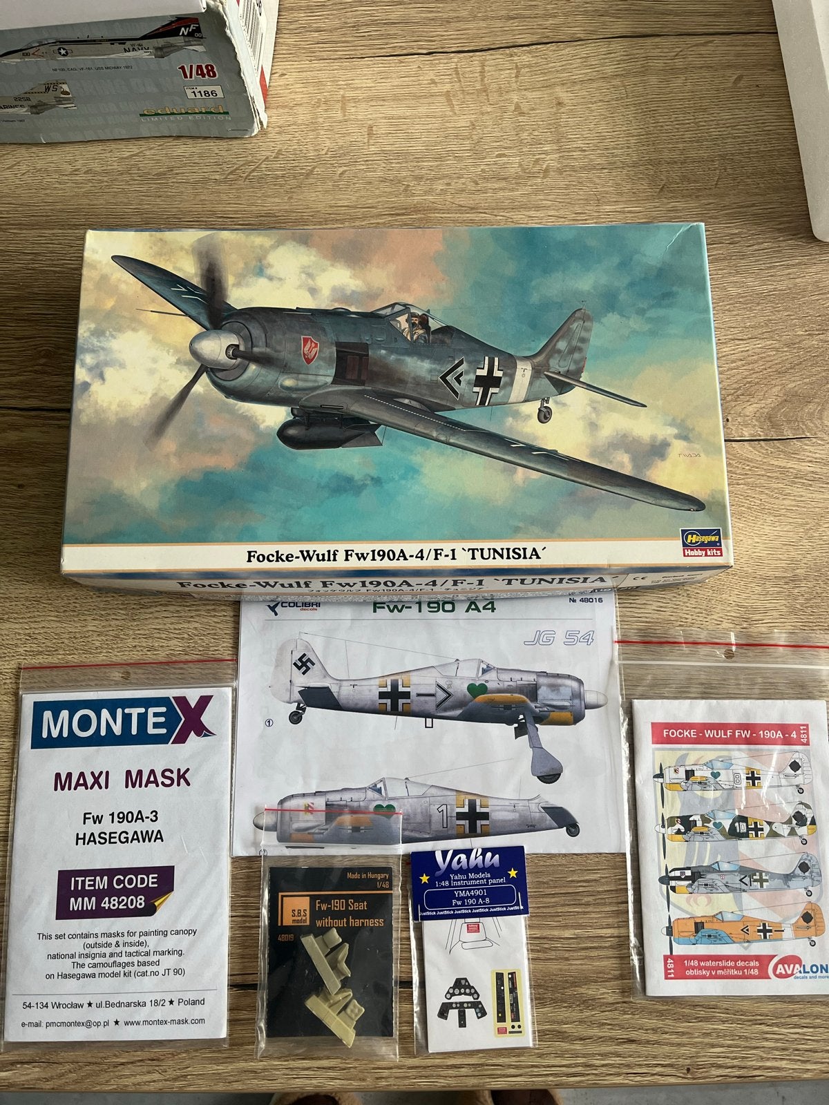 Hasegawa 2x Focke-Wulf Fw190A-4 1:48 met extras, Nieuw, Ophalen of Verzenden, Vliegtuig, Hasegawa