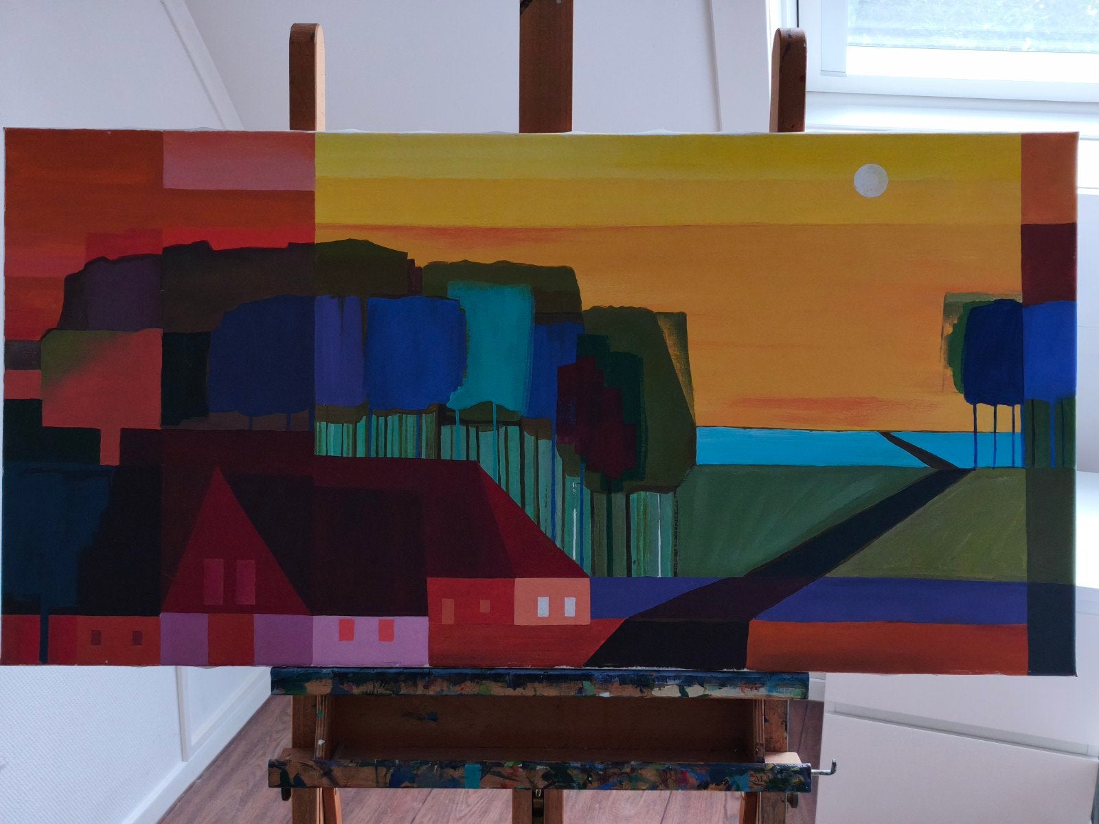 Modern schilderij in de stijl van Ton Schulten, Antiek en Kunst, Ophalen