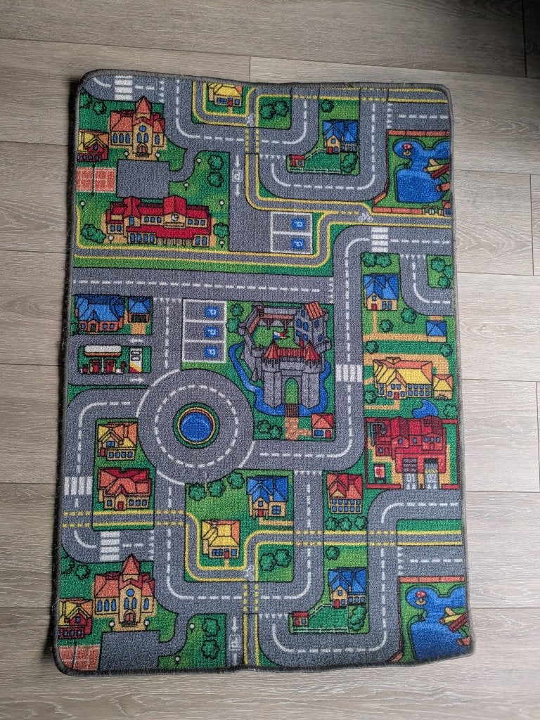Speelmat voor auto's, blokken. Goede staat, Kinderen en Baby's, Speelgoed | Speelkleden, Ophalen, Zo goed als nieuw