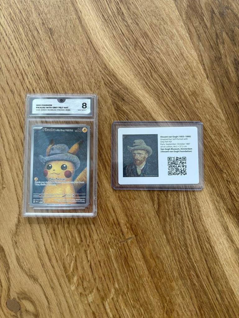 Pikachu van Gogh Graded 8 - Pokémon Kaart, Ophalen, Zo goed als nieuw, Losse kaart