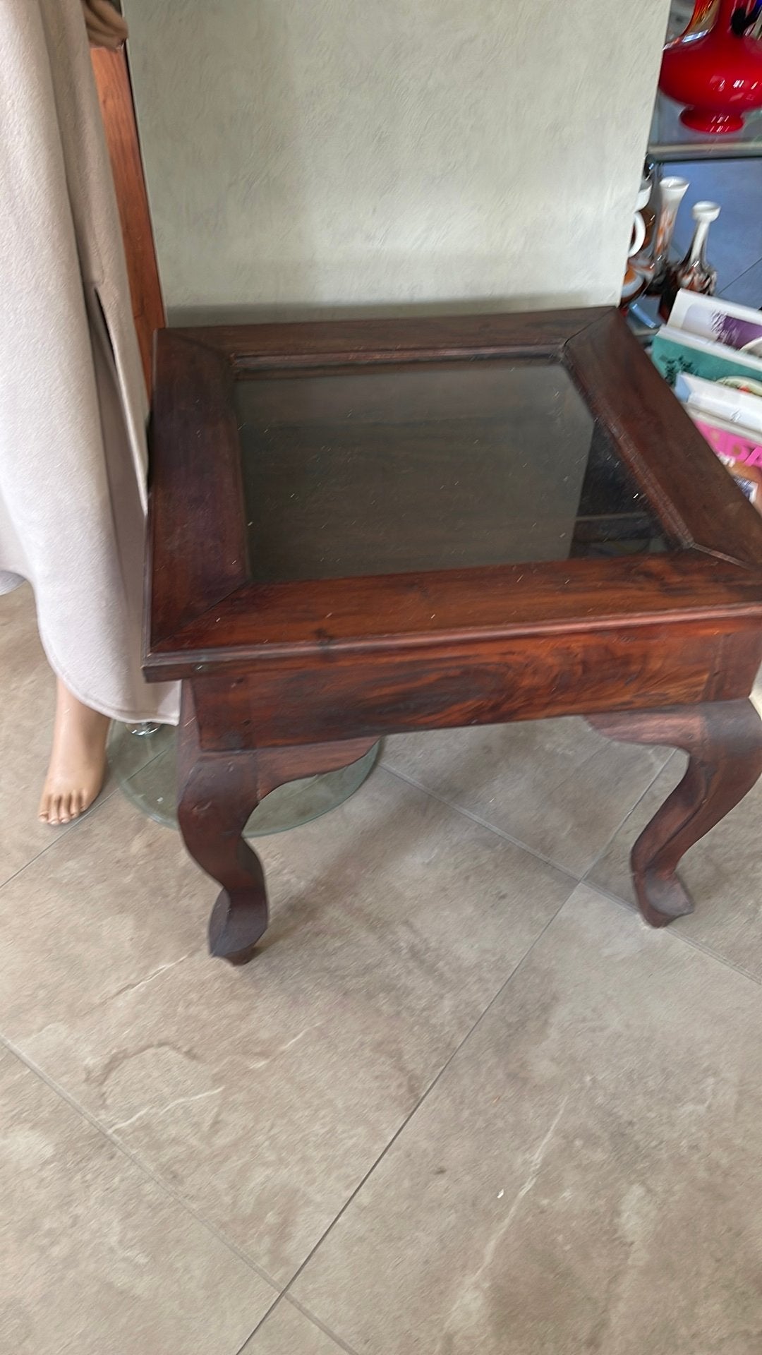 Opium tafel met glas bak, Antiek en Kunst, Ophalen