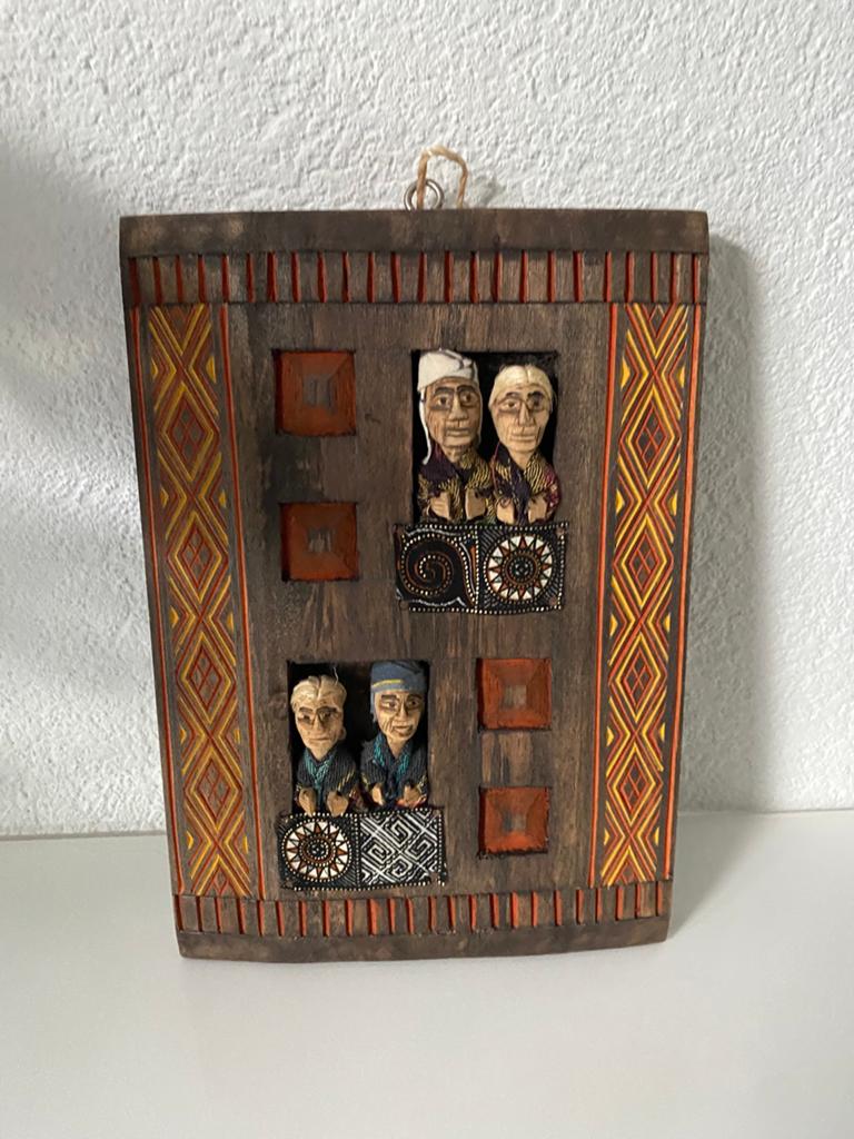 Wanddecoratie, Toraja graven,Sulawesi,Indonesië, hout/stof, Ophalen
