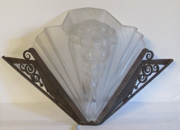 uitzonderlijke art deco muurlamp applique Petitot France, Ophalen of Verzenden