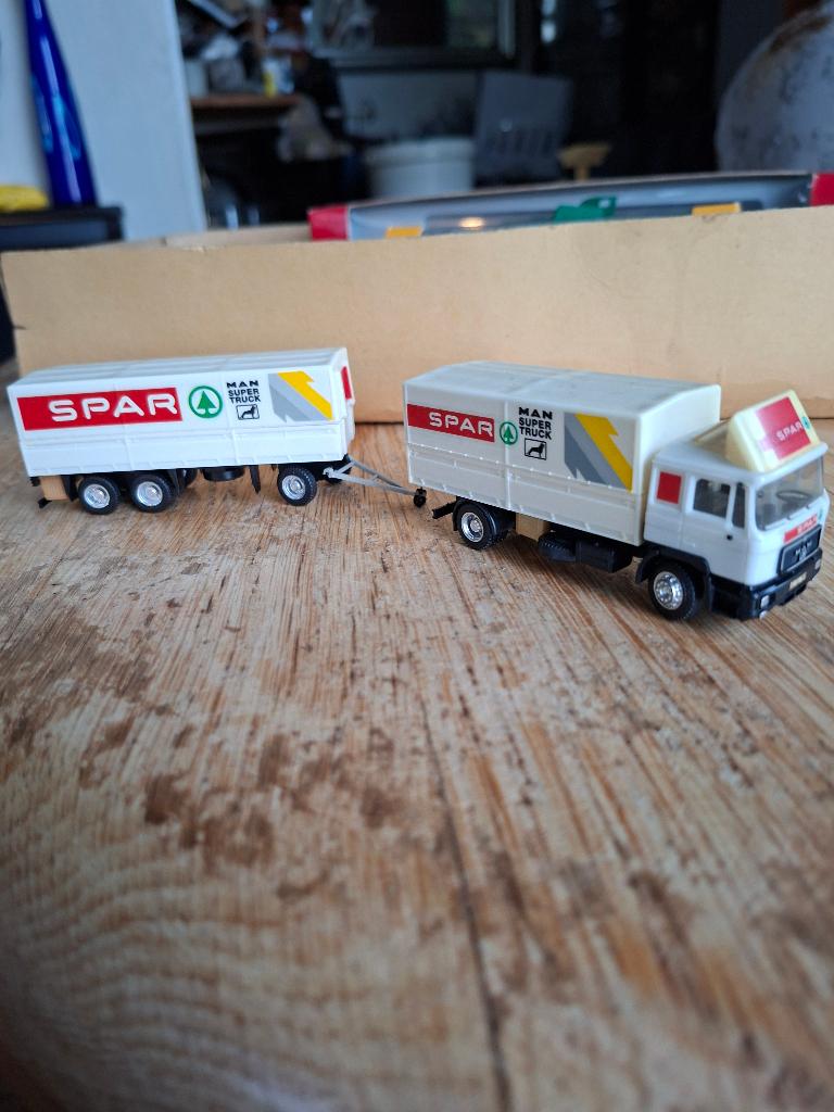 Herpa MAN SPAR, Ophalen, Zo goed als nieuw, Bus of Vrachtwagen, Herpa
