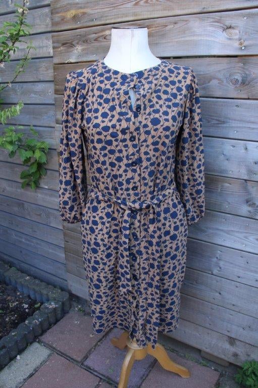 Doorknoopjurk camel/ d.blauw Studio Anneloes mt S Travel vas, Studio Anneloes, Zo goed als nieuw, Knielengte, Maat 36 (S)