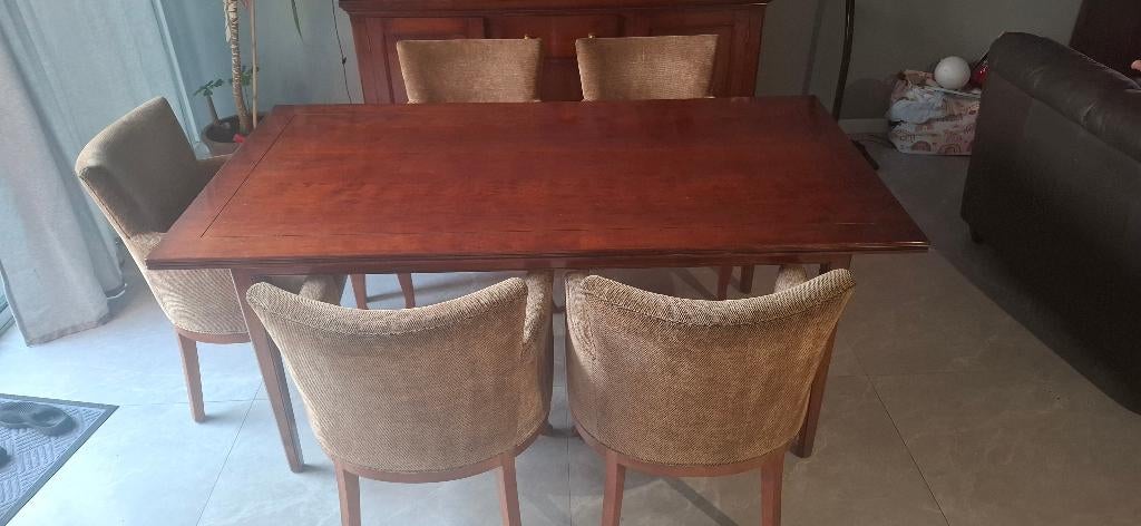 Eetkamer tafel met 6 comfortabele stoelen, eattafel., Huis en Inrichting, Tafels | Eettafels, Ophalen, Vierkant, 50 tot 100 cm