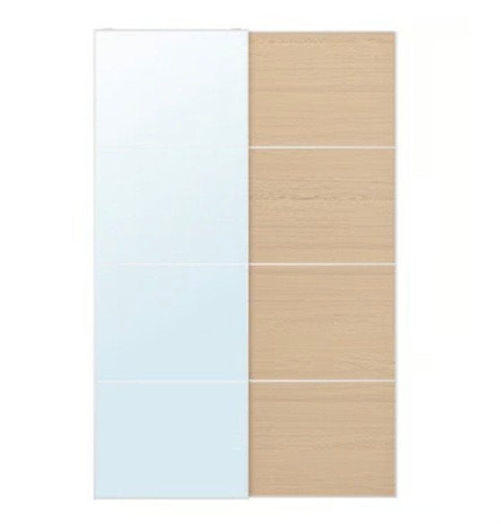 Pax schuifdeuren, spiegelglas en eiken, 200x236 cm, Ophalen of Verzenden