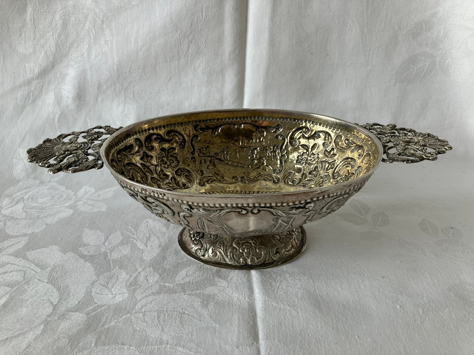 Zilveren brandewijnkom, A. de Groot Boersma, 1890, Verzenden, Zilver