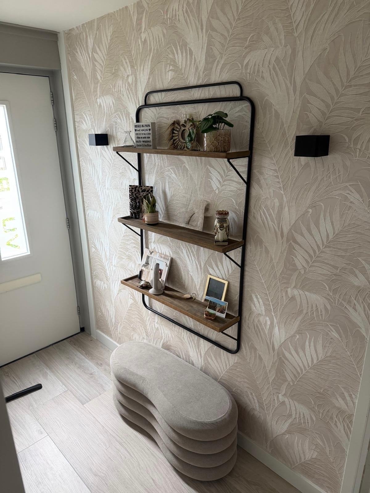 Wandrek met planken en metalen frame, Ophalen, Zo goed als nieuw