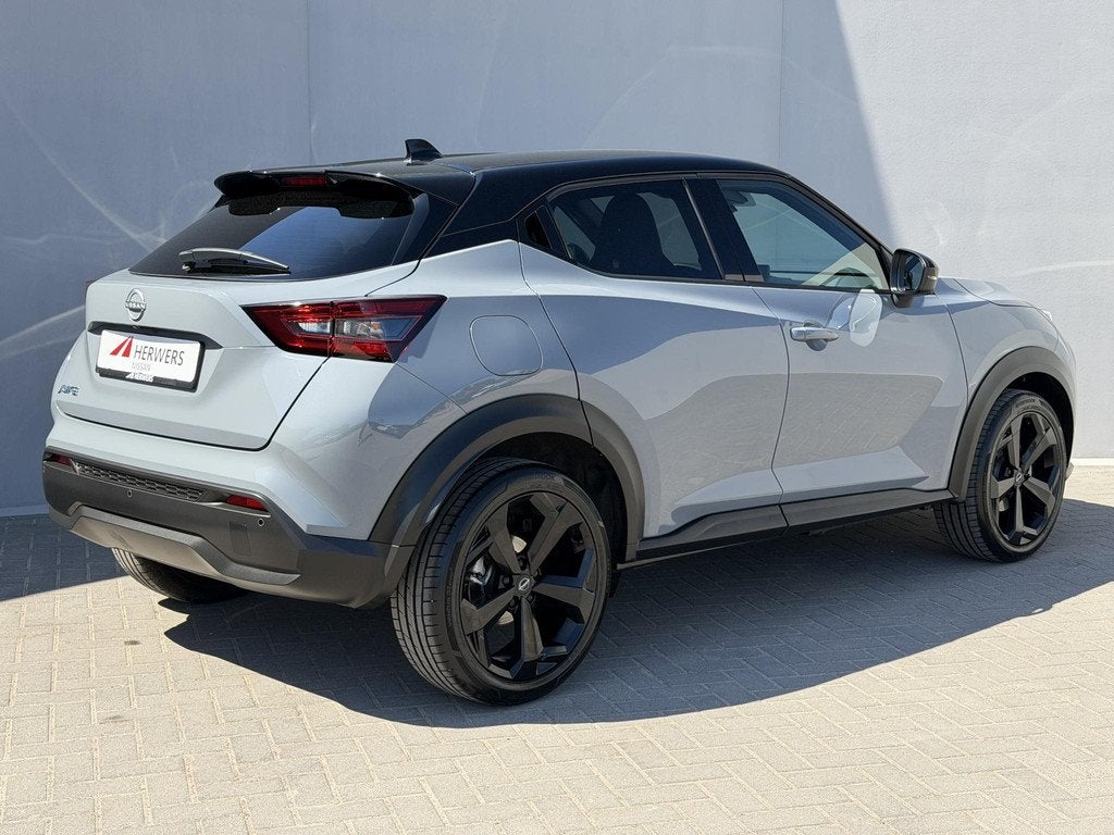 Nissan Juke 1.0 DIG-T Tekna Automaat / Fabrieksgarantie tot, Auto's, Nissan, Euro 6, Leder en Stof, Bedrijf, 3 cilinders