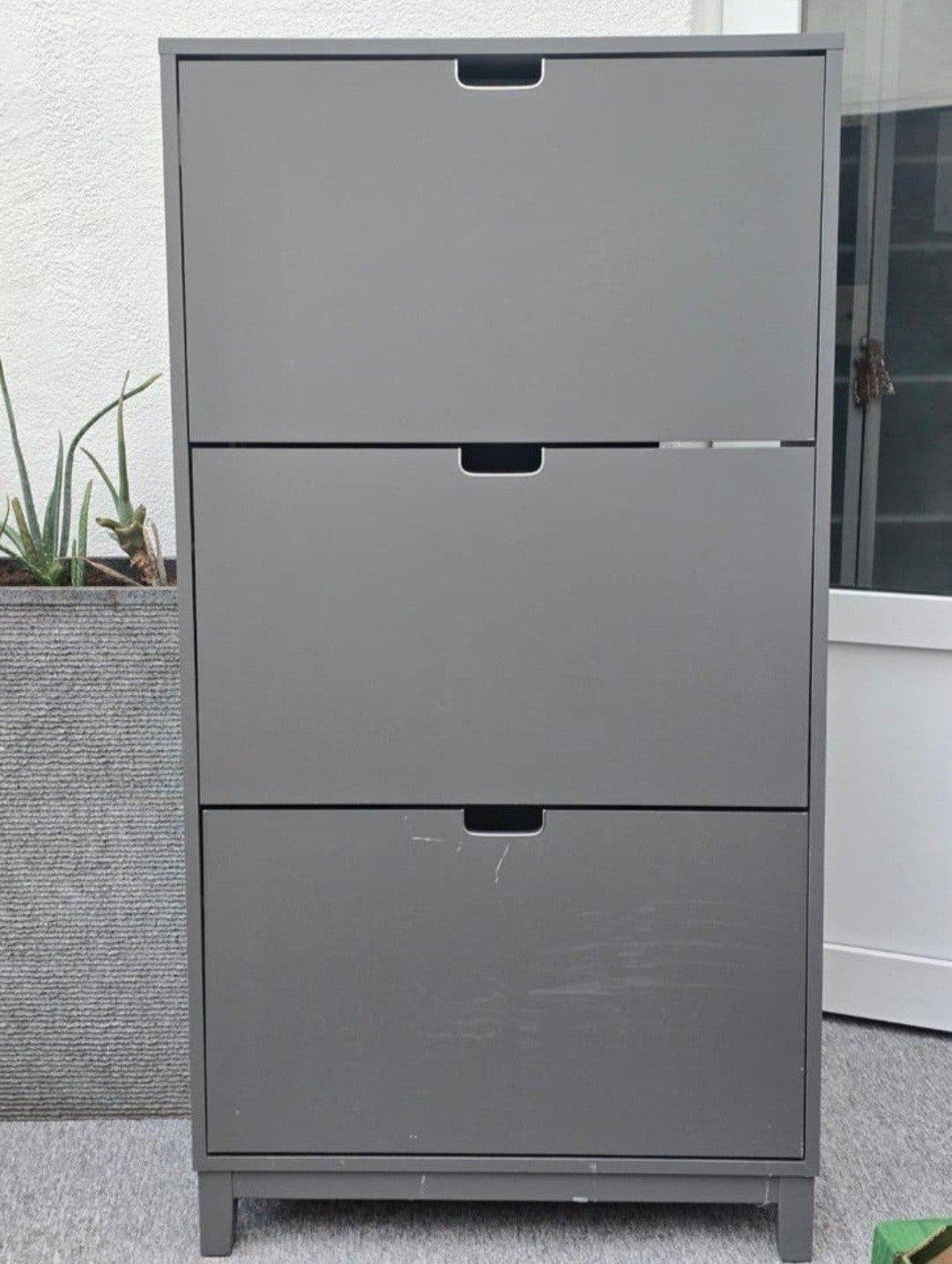 IKEA STÄLL Schoenenkast 3 vakken - Grijs, Huis en Inrichting, Kasten | Schoenenkasten, Ophalen, Zo goed als nieuw, Modern, functioneel