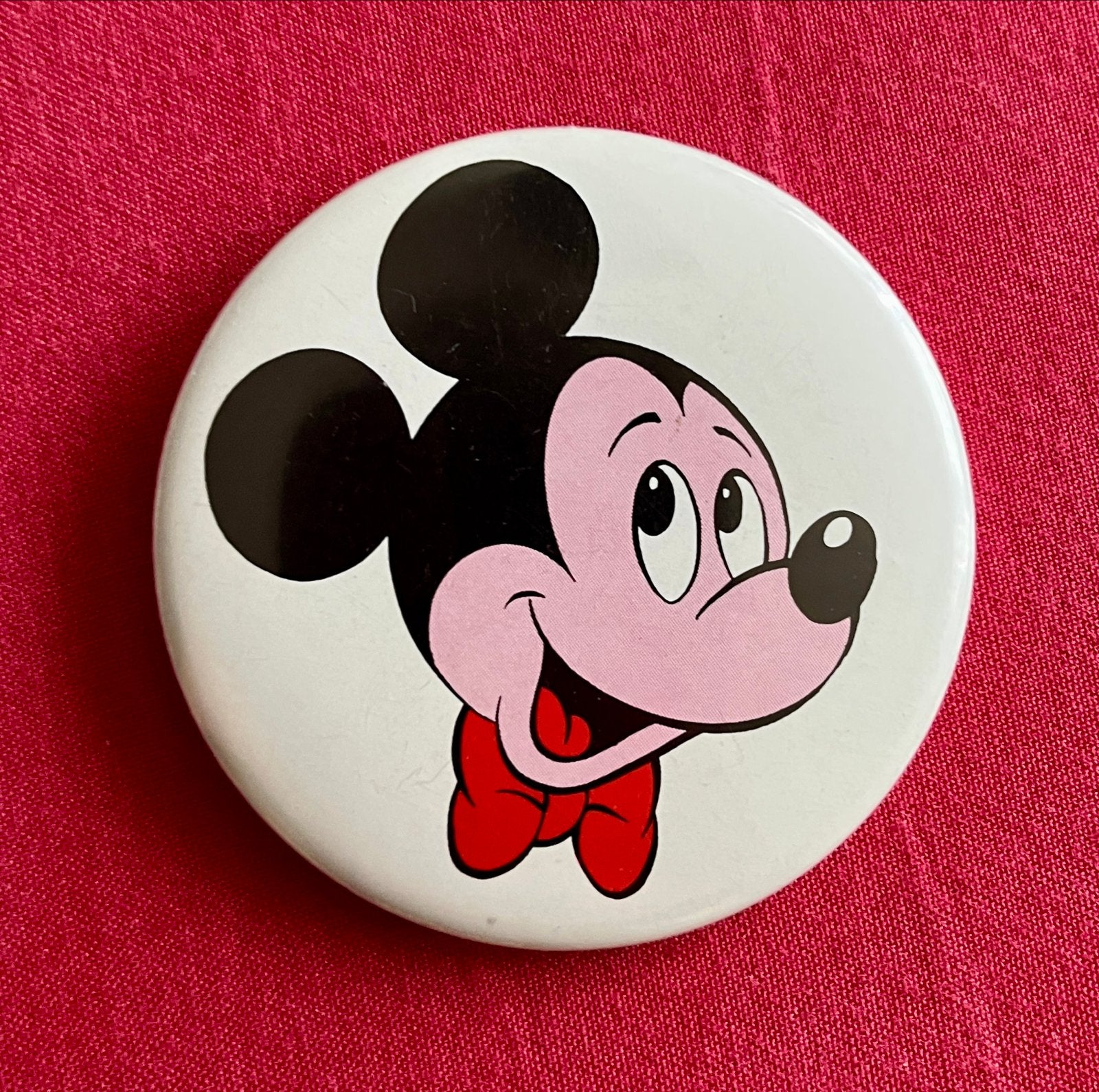 Vintage Mickey Mouse Button/Speldje, Ophalen of Verzenden, Gebruikt, Figuurtje, Button