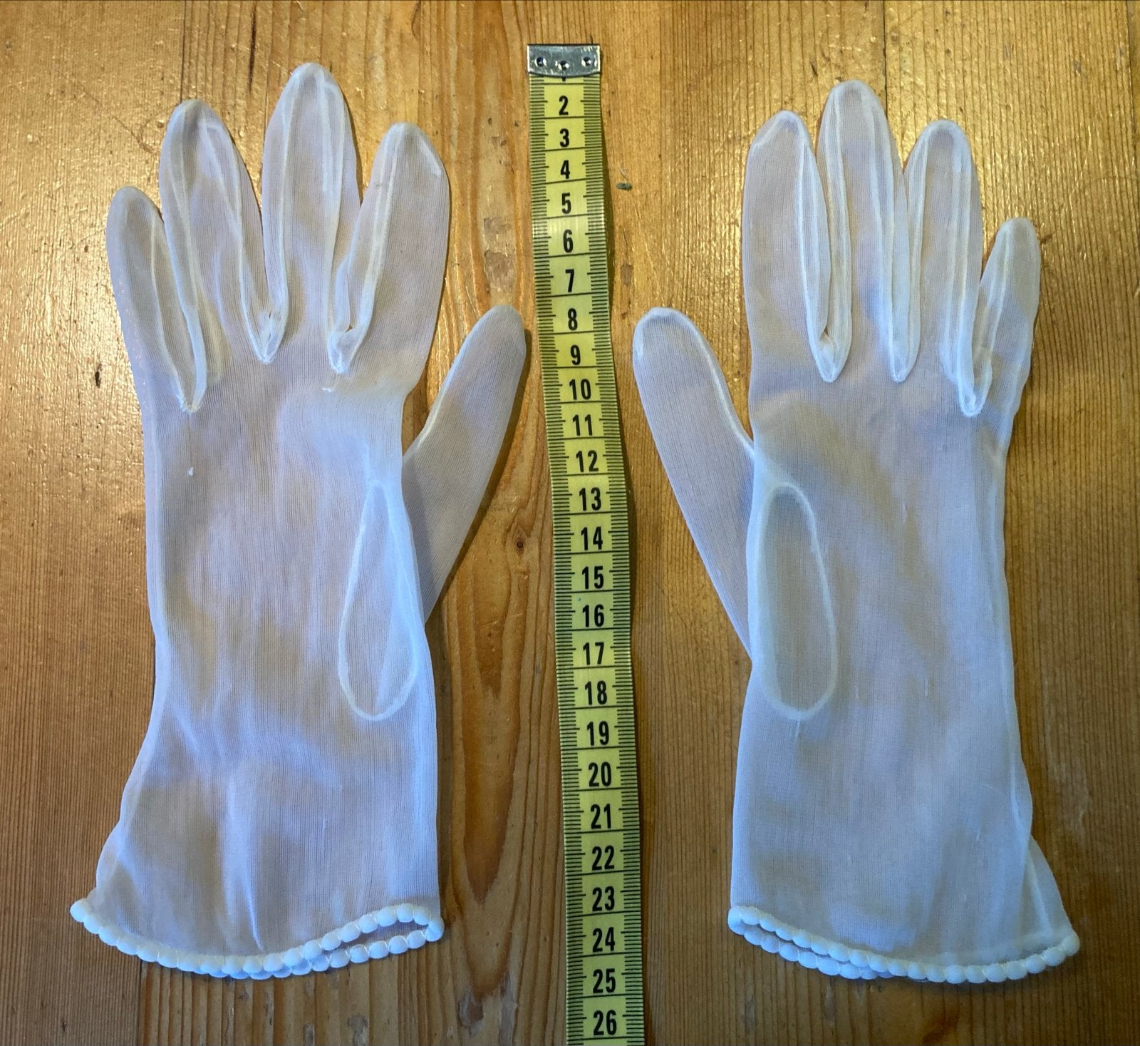 Doorzichtige witte bruidshandschoenen voor volwassene, Ophalen of Verzenden, Zo goed als nieuw, Wit, Accessoires