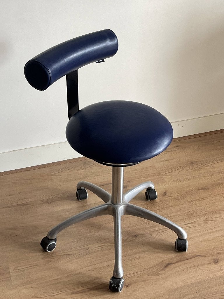 Löffler ergonomische bureaustoel/kruk met rugleuning, Huis en Inrichting, Ophalen, Ergonomisch, Blauw