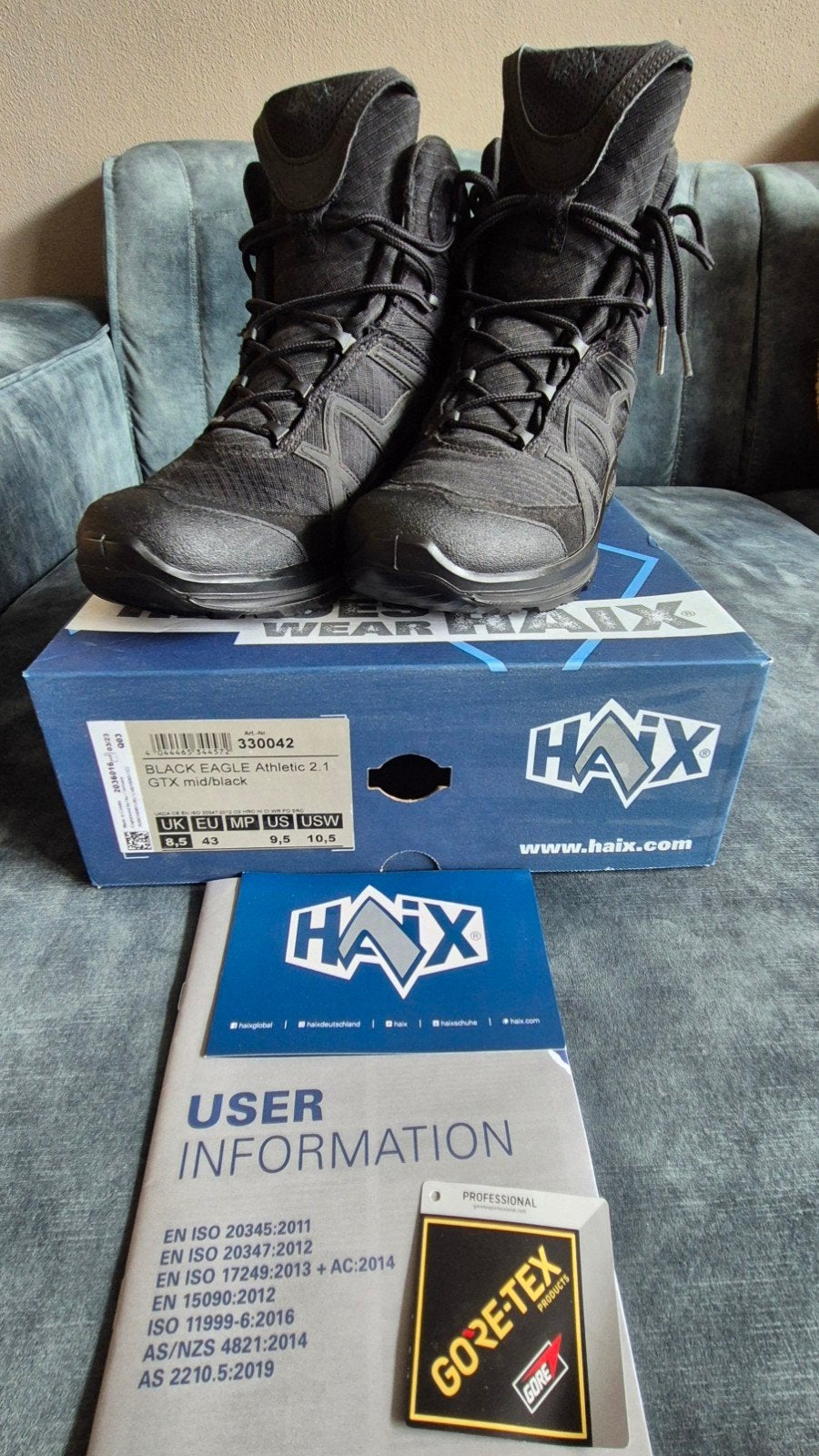 HAIX Black Eagle Athletic 2.1 GTX Mid/Black - Maat 43, HAIX, Zwart, Nieuw, Ophalen of Verzenden