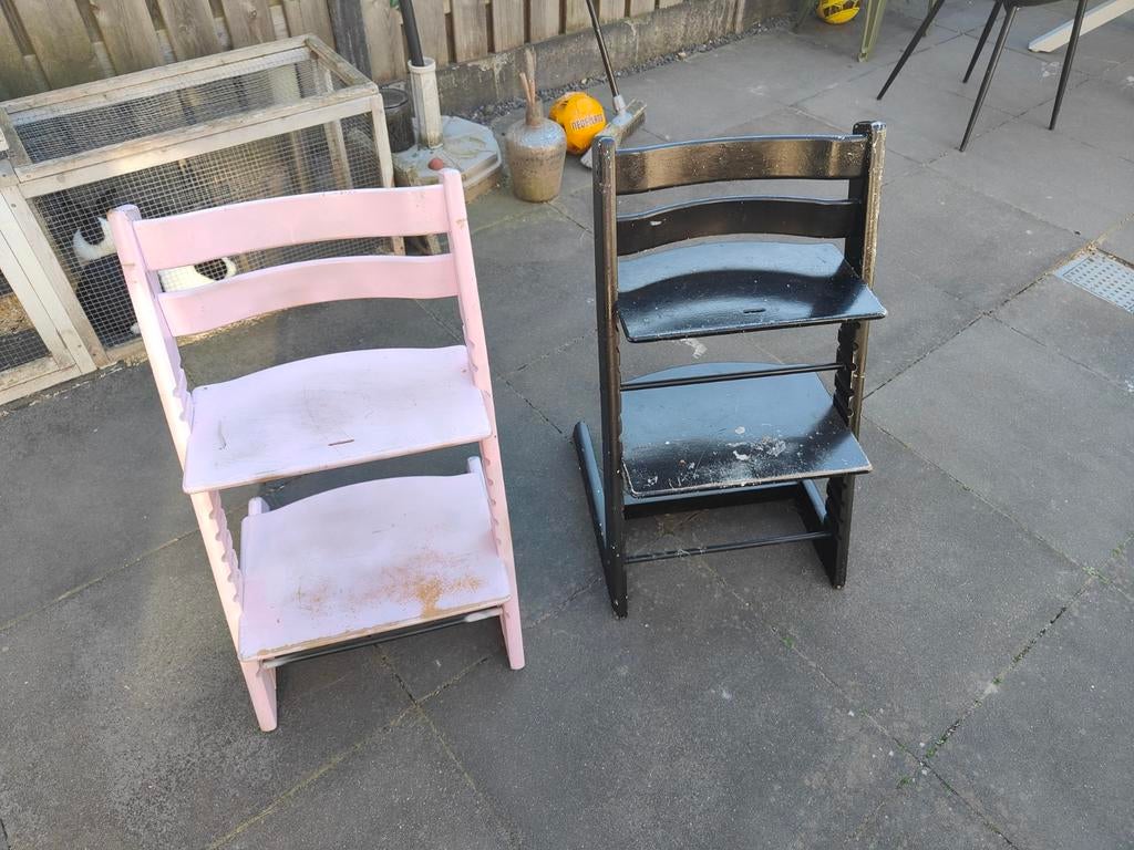 Stokke tripp trapp stoelen 2x, Tuin en Terras, Tuinstoelen, Ophalen, Gebruikt