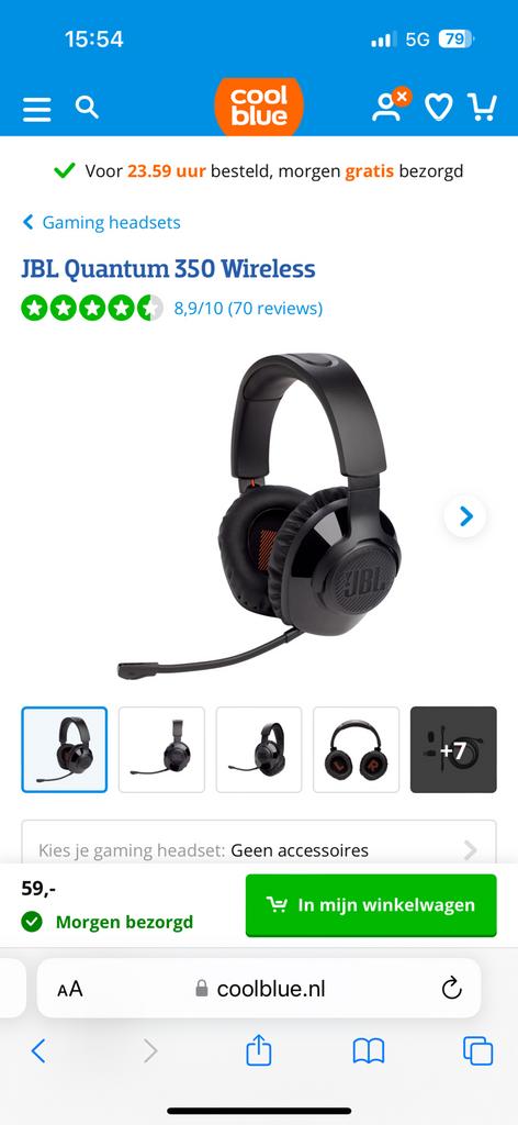 Jbl quantum 350 headset, Computers en Software, Headsets, Ophalen, Zo goed als nieuw