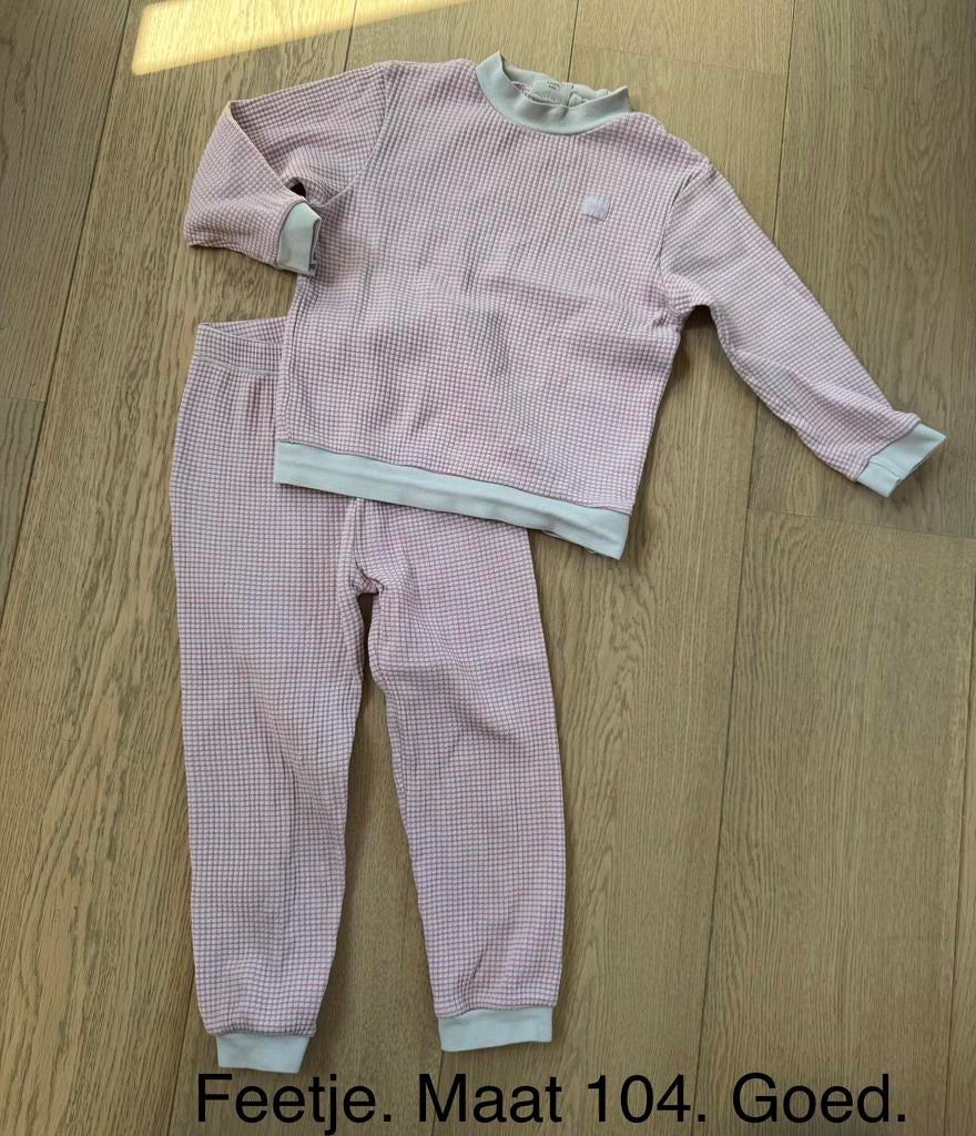 Feetje Pyjama Maat 104 - Roze Wafelstof, Kinderen en Baby's, Ophalen of Verzenden, Gebruikt, Meisje, Nacht- of Onderkleding