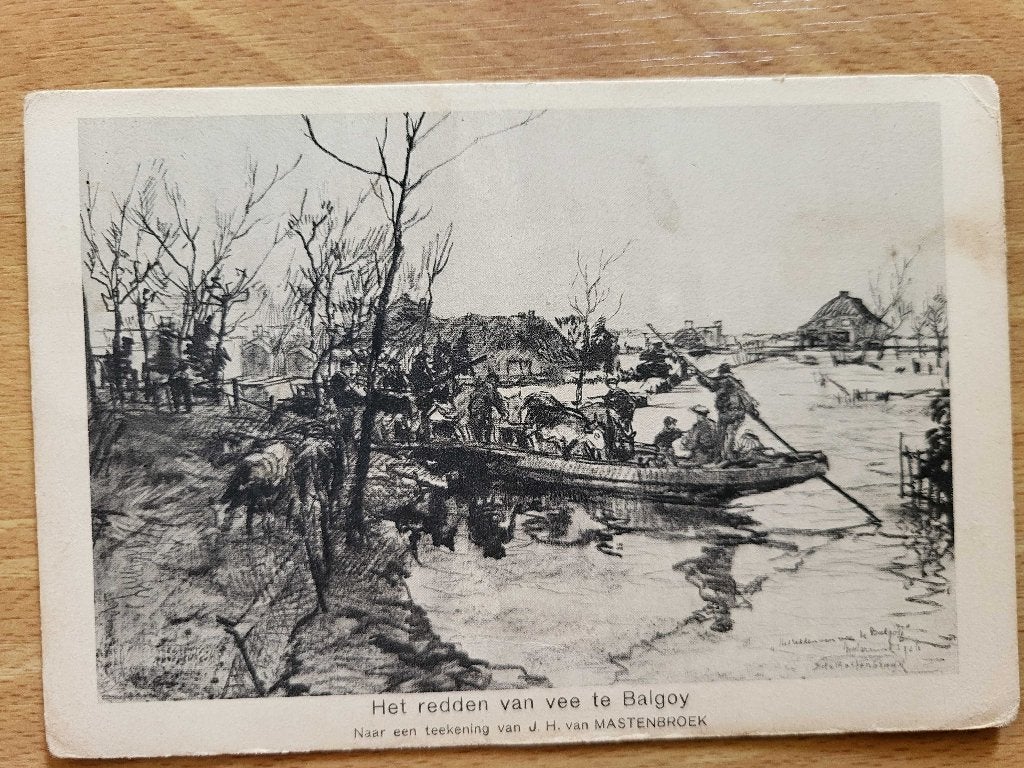 ansicht BALGOY Watersnood 1926 - Balgoij Getekend, Ophalen, Voor 1920, Gelderland