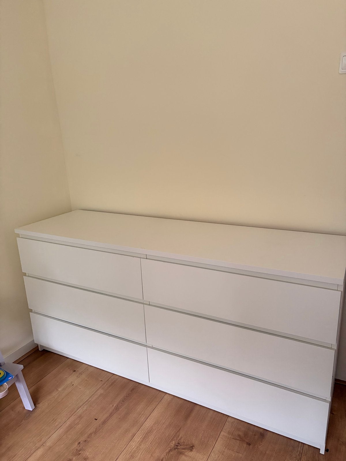 Ikea Malm Witte ladekast met 6 laden - Ruime opbergruimte, Ophalen, Gebruikt, 100 tot 150 cm, 5 laden of meer