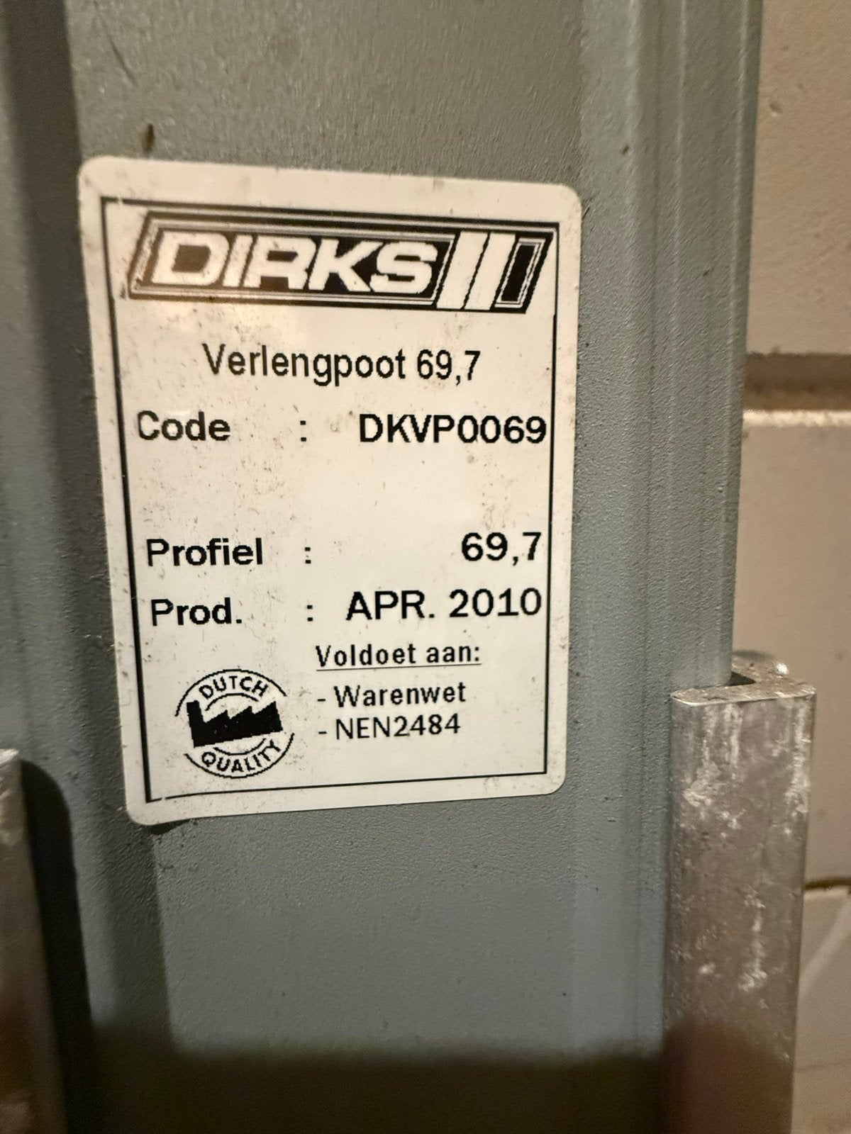Dirks Verlengpoot 69,7 - DKV P0069, Ophalen, Gebruikt, Ladder, Minder dan 2 meter