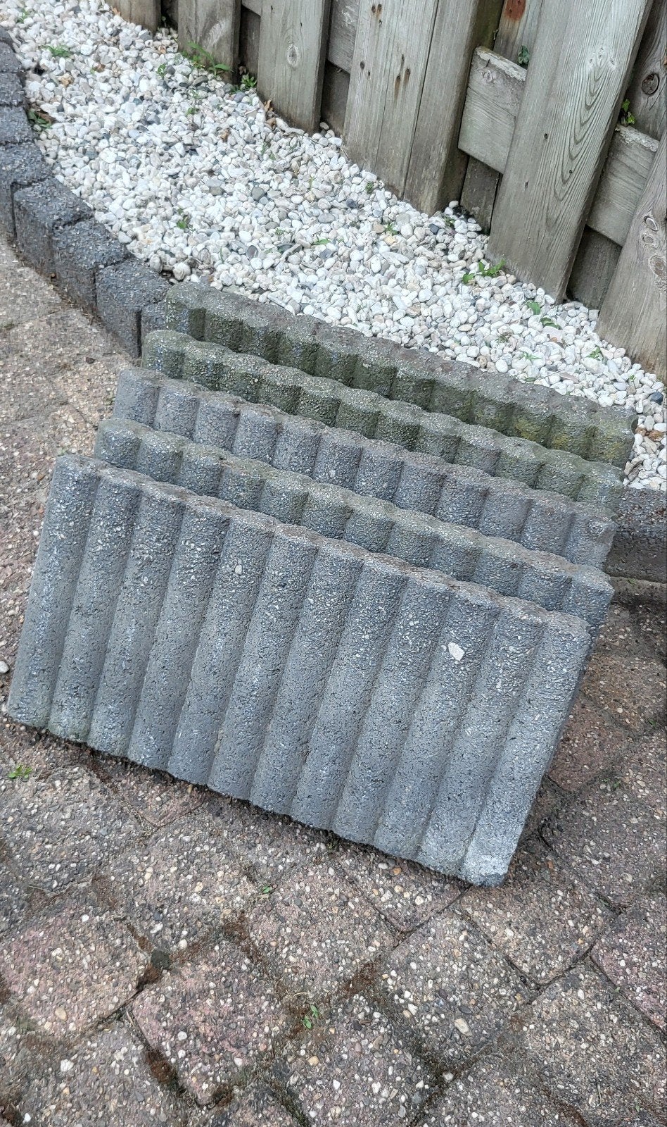 5 st. Palisadebanden / rondobanden, Tuin en Terras, Ophalen, Zo goed als nieuw, Border, Beton