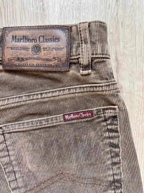 Marlboro Classic bruine ribbroek maat 30, Bruin, Zo goed als nieuw, Maat 46 (S) of kleiner, Marlboro