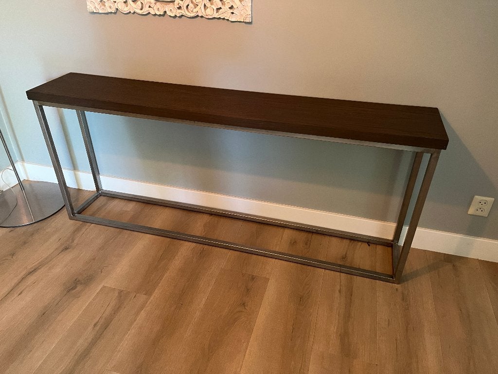 Sidetable 170 x 30 x 70 cm met stalen frame, Huis en Inrichting, Tafels | Sidetables, Gebruikt, 150 tot 200 cm, Ophalen, Overige houtsoorten