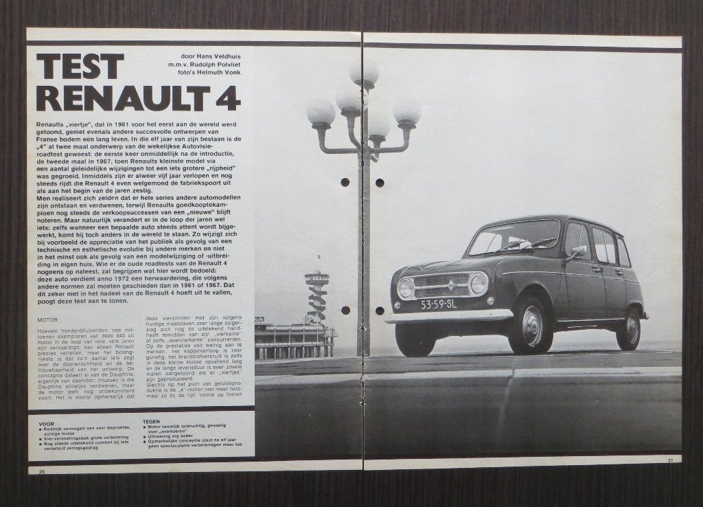 Renault 4 - originele Autovisie-test 1972, Verzenden, Gelezen, Renault