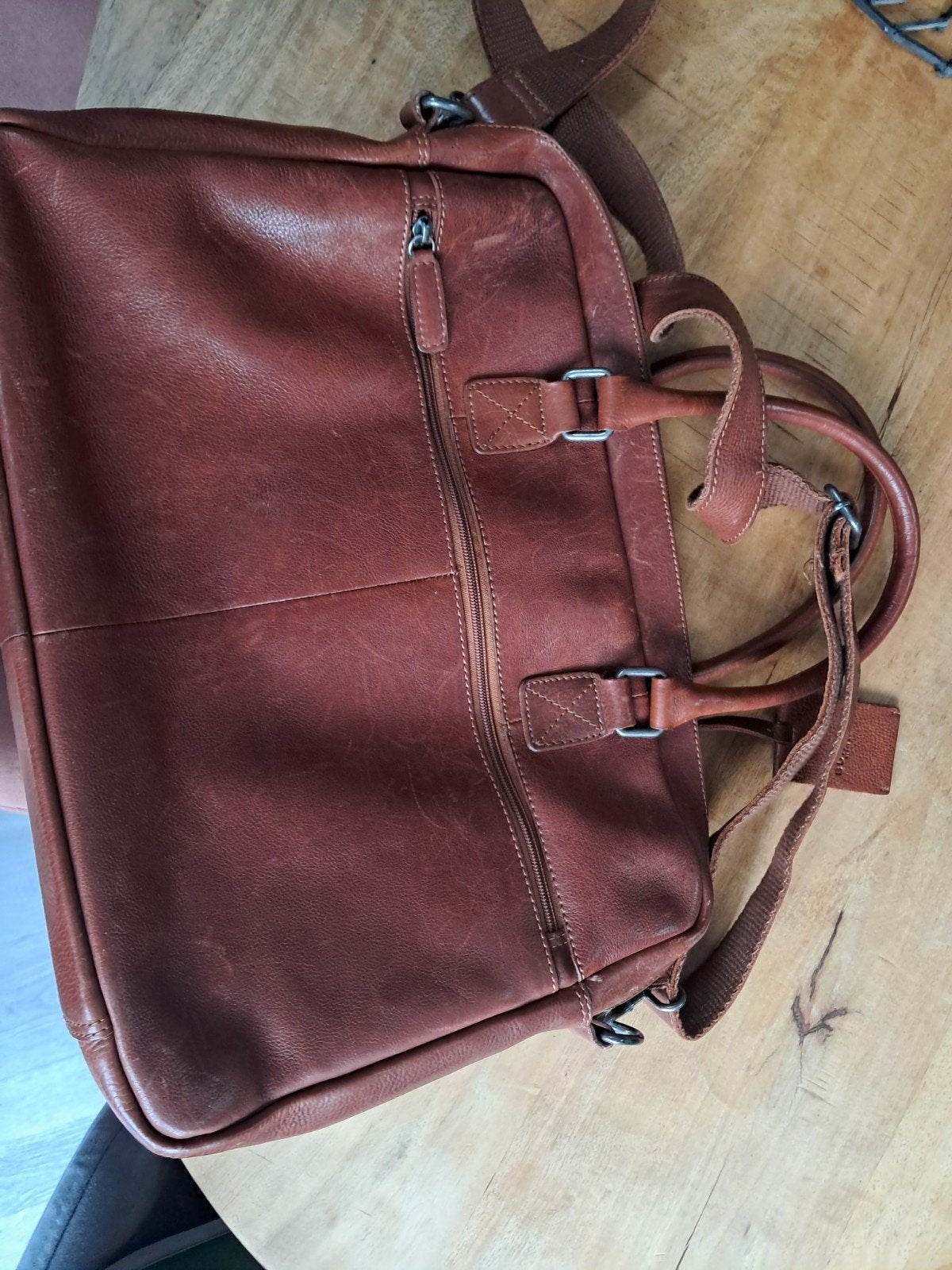 Burkely Leren Laptoptas/Aktetas - Cognac, Ophalen of Verzenden, Gebruikt, Bruin, Overige typen