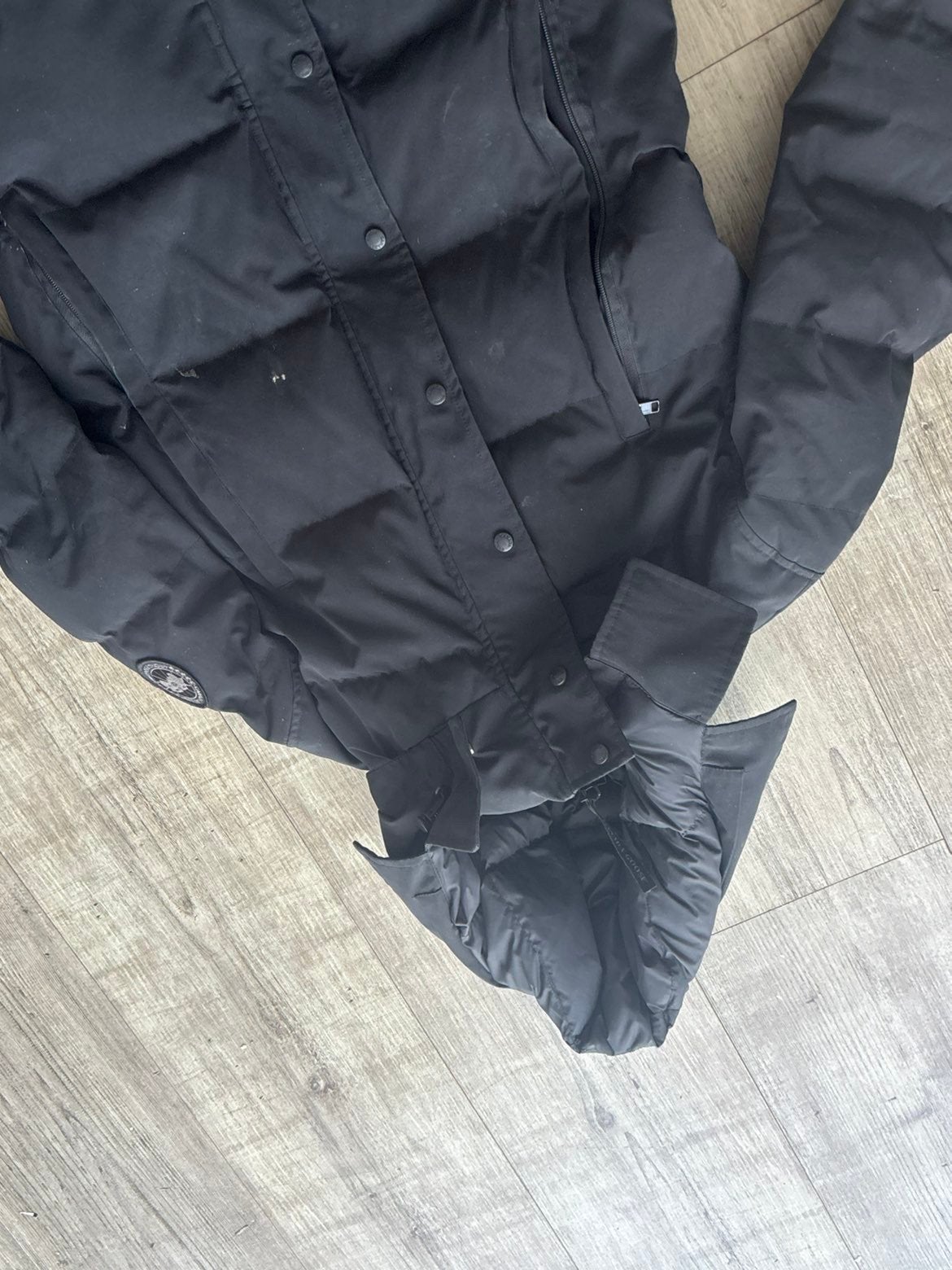 Canada goose mcmilian black puffer jacket, Ophalen of Verzenden, Zo goed als nieuw, Maat 46 (S) of kleiner, Zwart