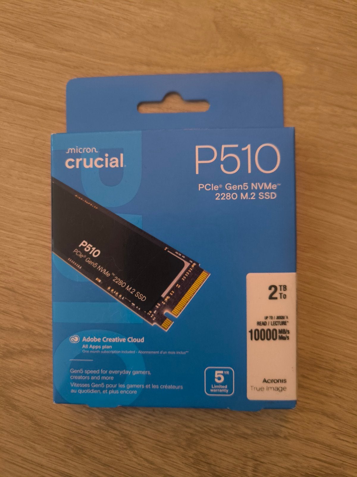 Crucial P510 2TB Gen5 NVMe M.2 SSD - Nieuw in doos, Computers en Software, Harde schijven, Intern, 2TB, Server, SSD