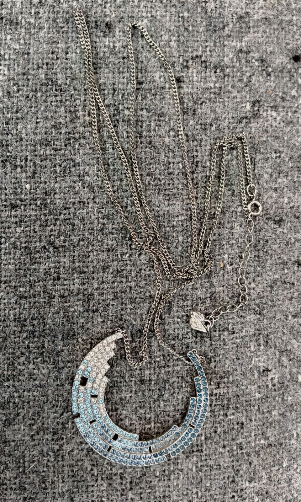 echte Swarovski ketting gemerkt, Verzenden, Zo goed als nieuw, Zilver, Overige materialen