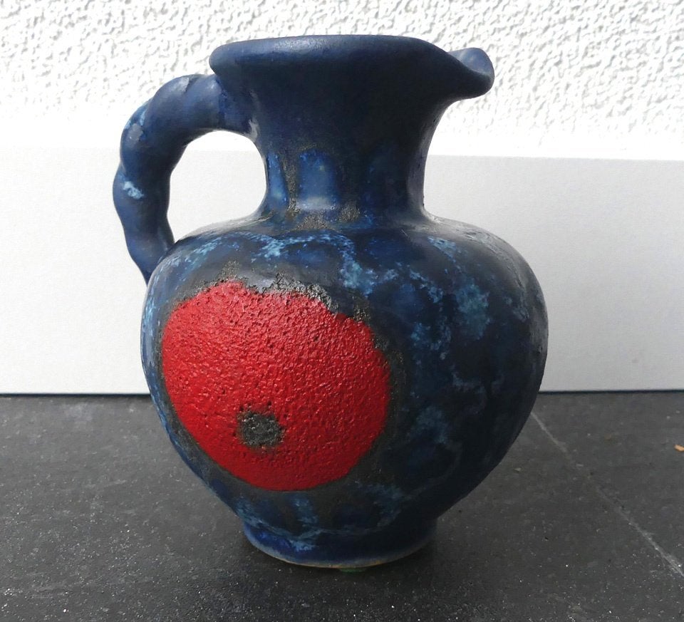 Silberdistel vaasje 301/11 vintage vaas West-Germany blauw, Gebruikt, Blauw, Aardewerk of Porselein, Ophalen of Verzenden