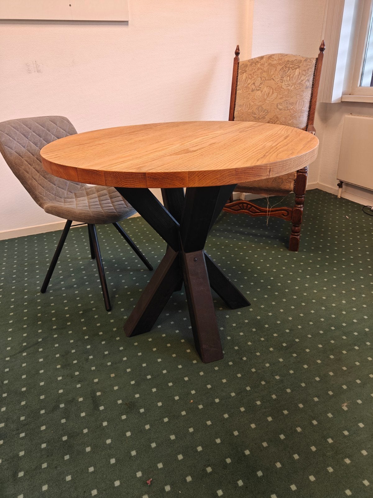 Ronde eikenhouten eettafel Ø100 cm, Huis en Inrichting, Tafels | Eettafels, Ophalen, Rond, 100 tot 150 cm, 100 tot 150 cm