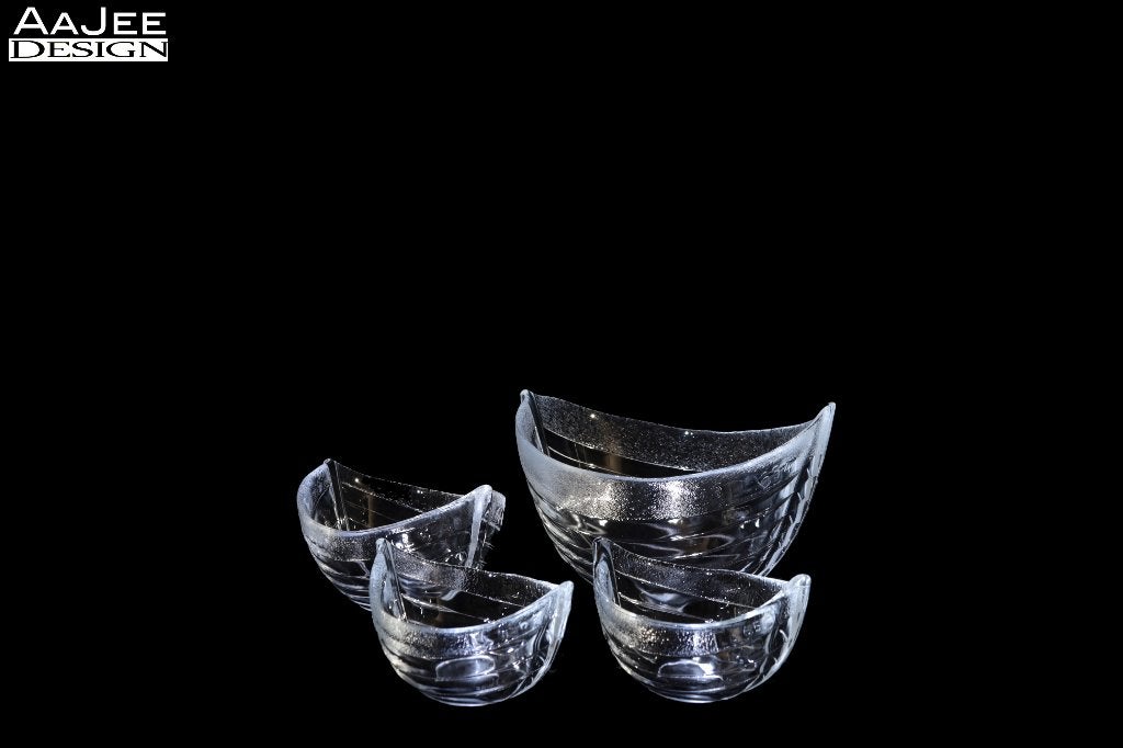Nybro Sweden – Paul Isling – bootvormige schalen – Zweden, Ophalen of Verzenden, Overige stijlen, Glas, Schaal of Schalen