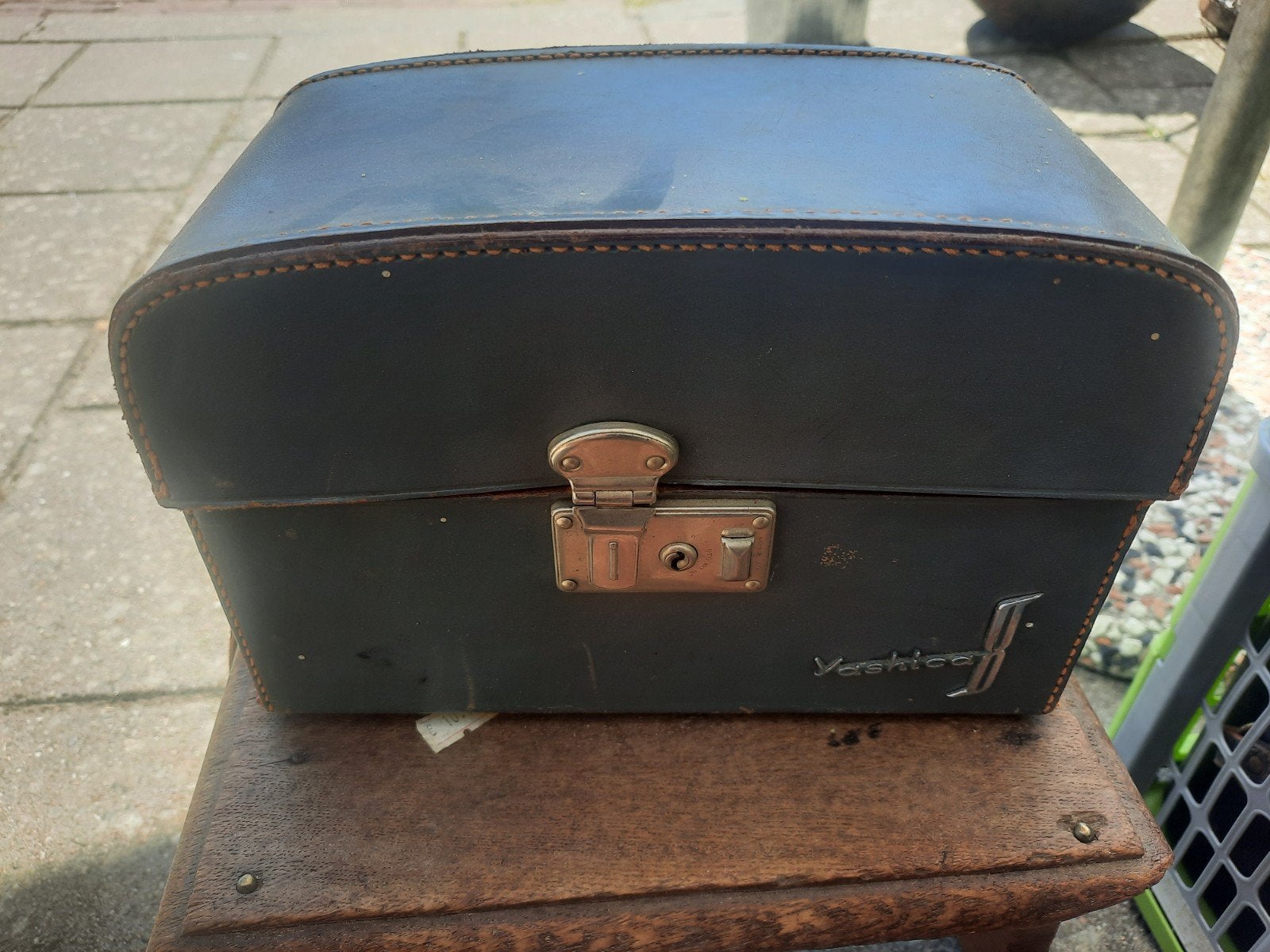 Vintage Yashica camera met accessoires in lederen koffer, Camera, Ophalen of Verzenden, Gebruikt