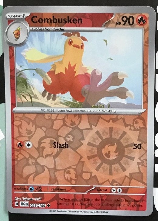 Pokemon - Combusken (JTG 023) - Reverse holo.., Ophalen of Verzenden, Nieuw, Losse kaart, Foil