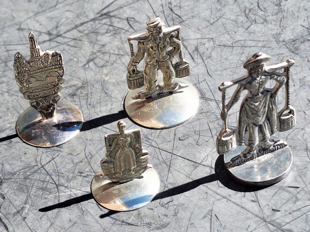 Set van 4 x sigarettendover , waterdragers en Oudegracht, Antiek en Kunst, Ophalen of Verzenden