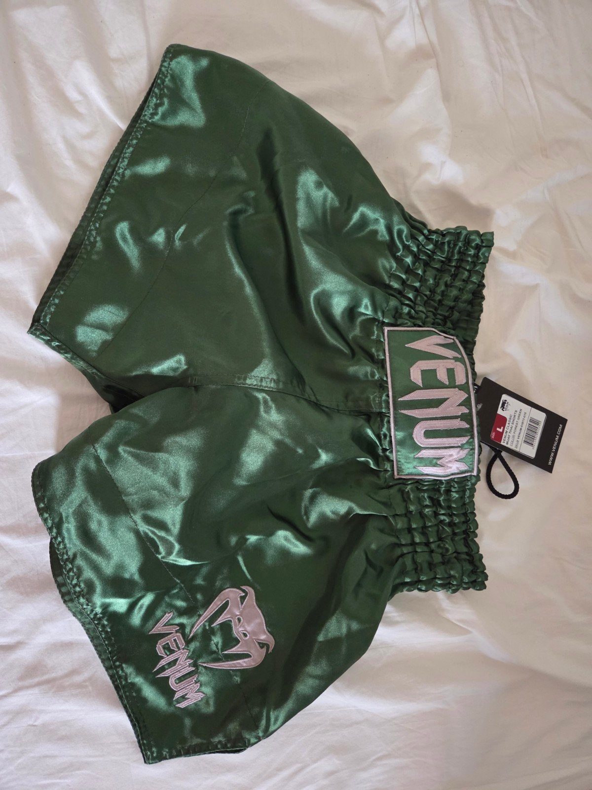 Venum Muay Thai Kickboks Broekje - Forest Green - Maat L, Overige, Nieuw, Maat L, Ophalen of Verzenden