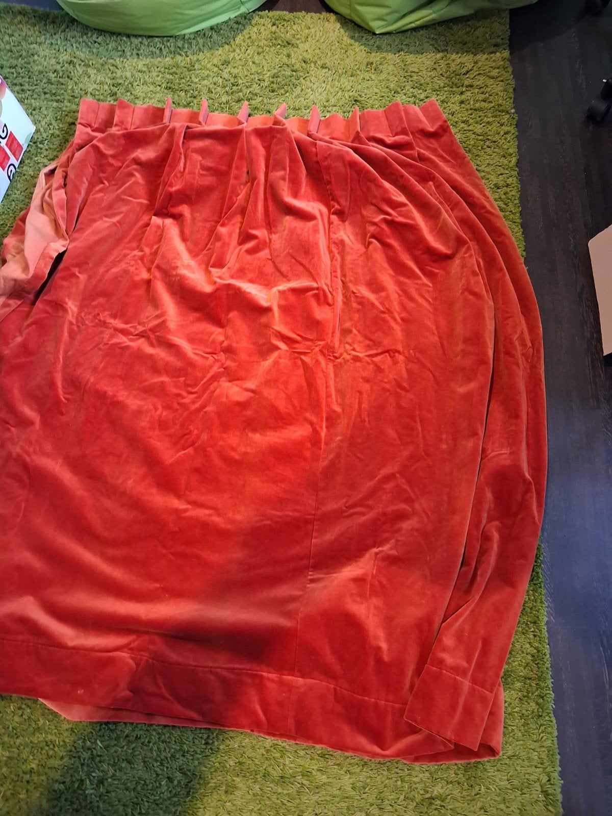 Zware velours verduisterende gordijnen 150x200 cm (2 stuks), Ophalen, Oranje, Verduisterend