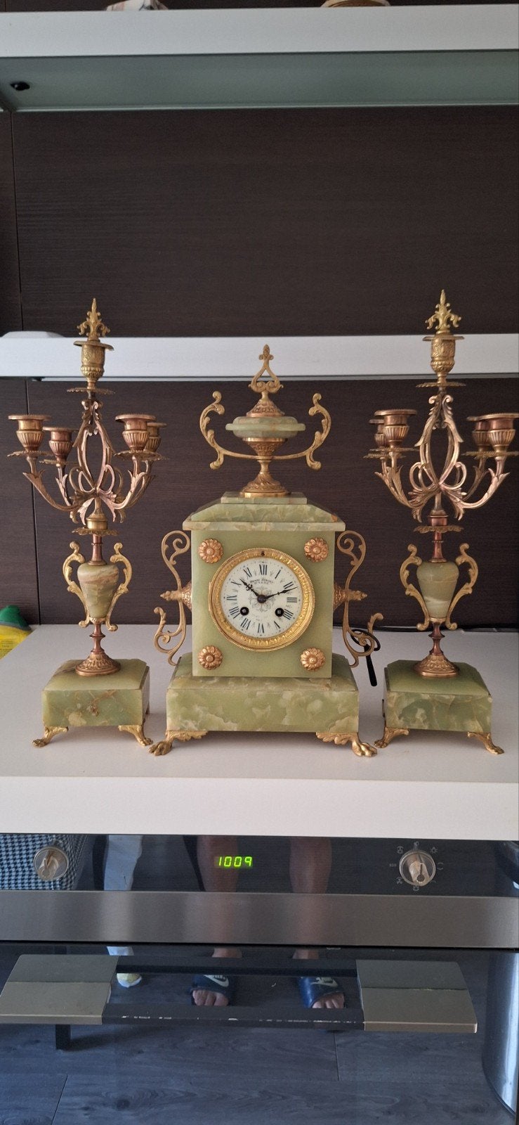 Antieke  Franse garnituur set  kompleet, Ophalen