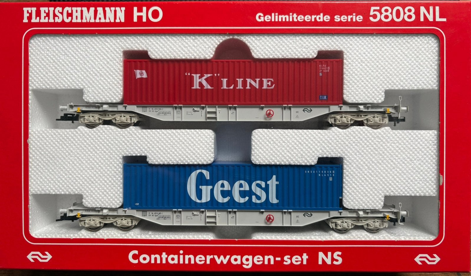 Fleischmann NS container wagen set 5808NL, Gelijkstroom, Fleischmann, Wagon, Ophalen of Verzenden