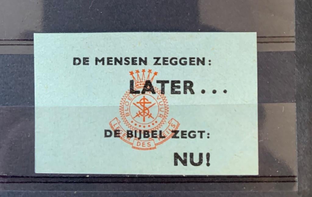 Sluitzegel Leger Des Heils #5, Postzegels en Munten, Verzenden, Na 1940, Gestempeld