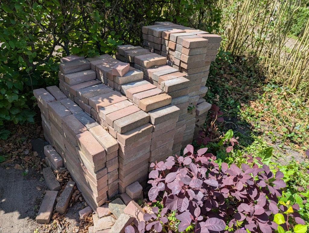 800 Klinkertjes - 198x70x49mm, Tuin en Terras, Tegels en Klinkers, Ophalen, Gebruikt, Klinkers, 10 m² of meer