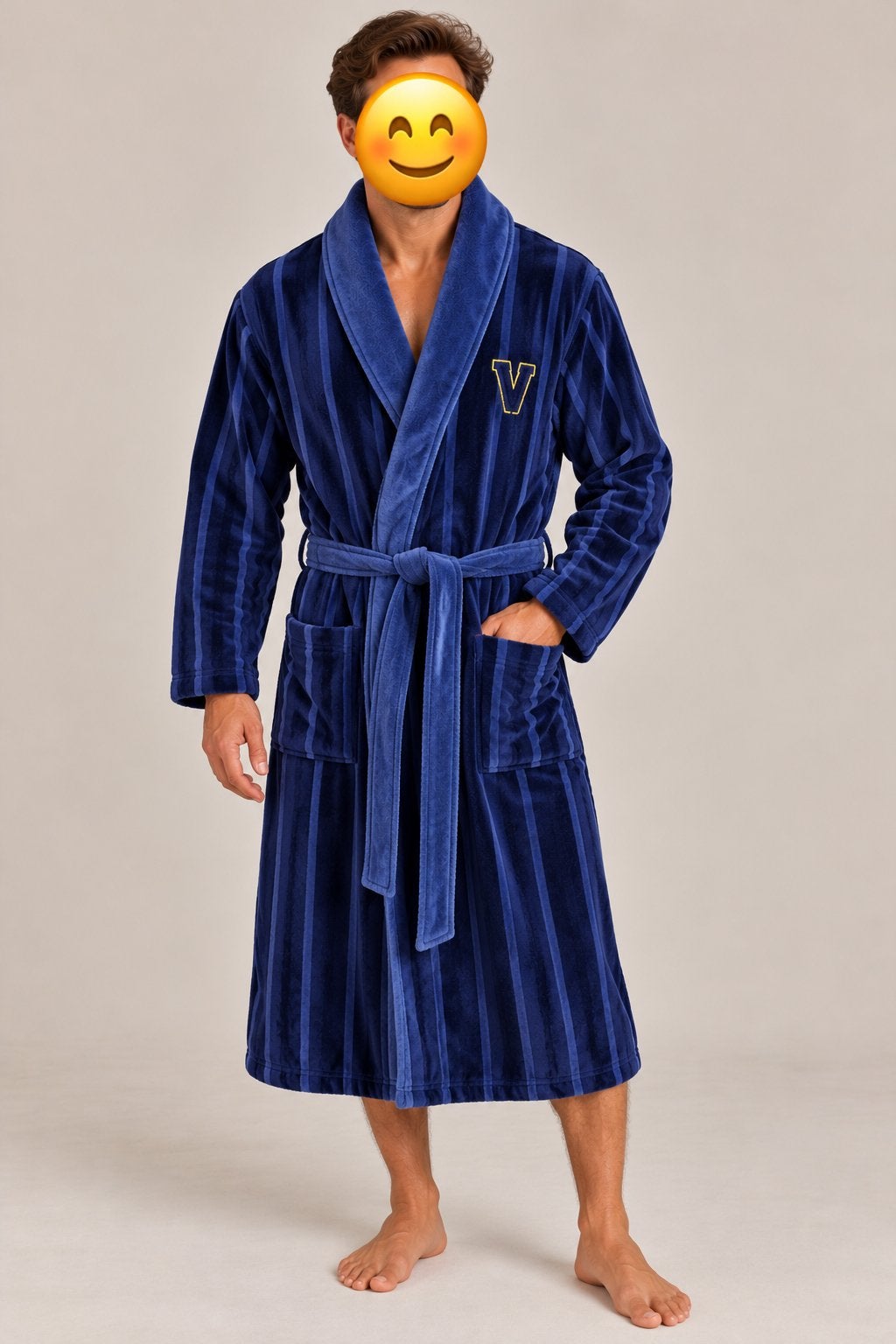 Vandaag Inside VI badjas blauw gestreept – maat L/XL, Ophalen of Verzenden, Zo goed als nieuw