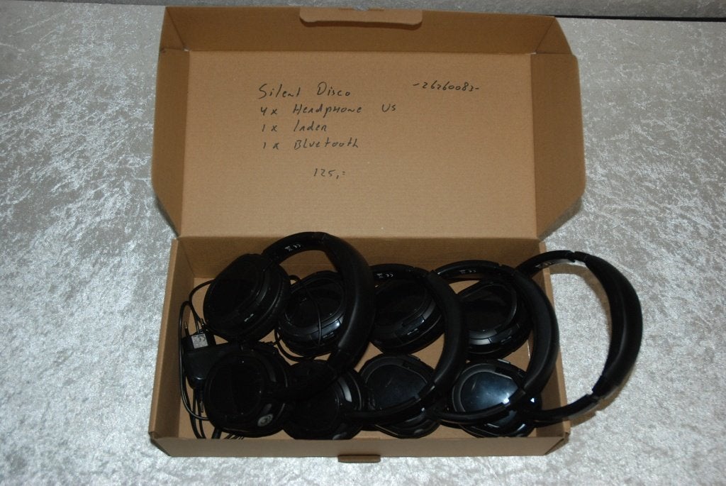 Silentdisco 4x  silent disco headphone usb met lader, ., Zo goed als nieuw, Silentdisco, .
