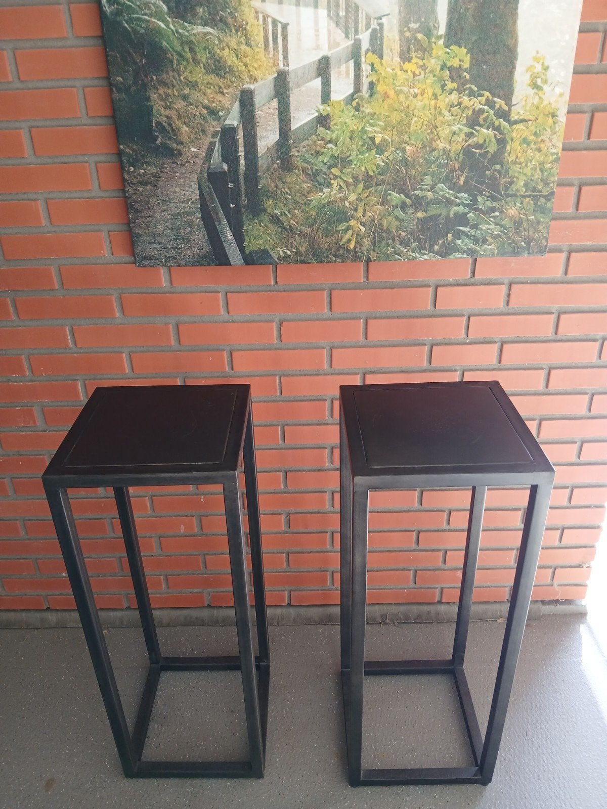 Pronto set van 2 metalen plantentafel / tafel 30x30x80 lxbxh, Ophalen, Rechthoekig, 50 tot 100 cm, 50 tot 100 cm