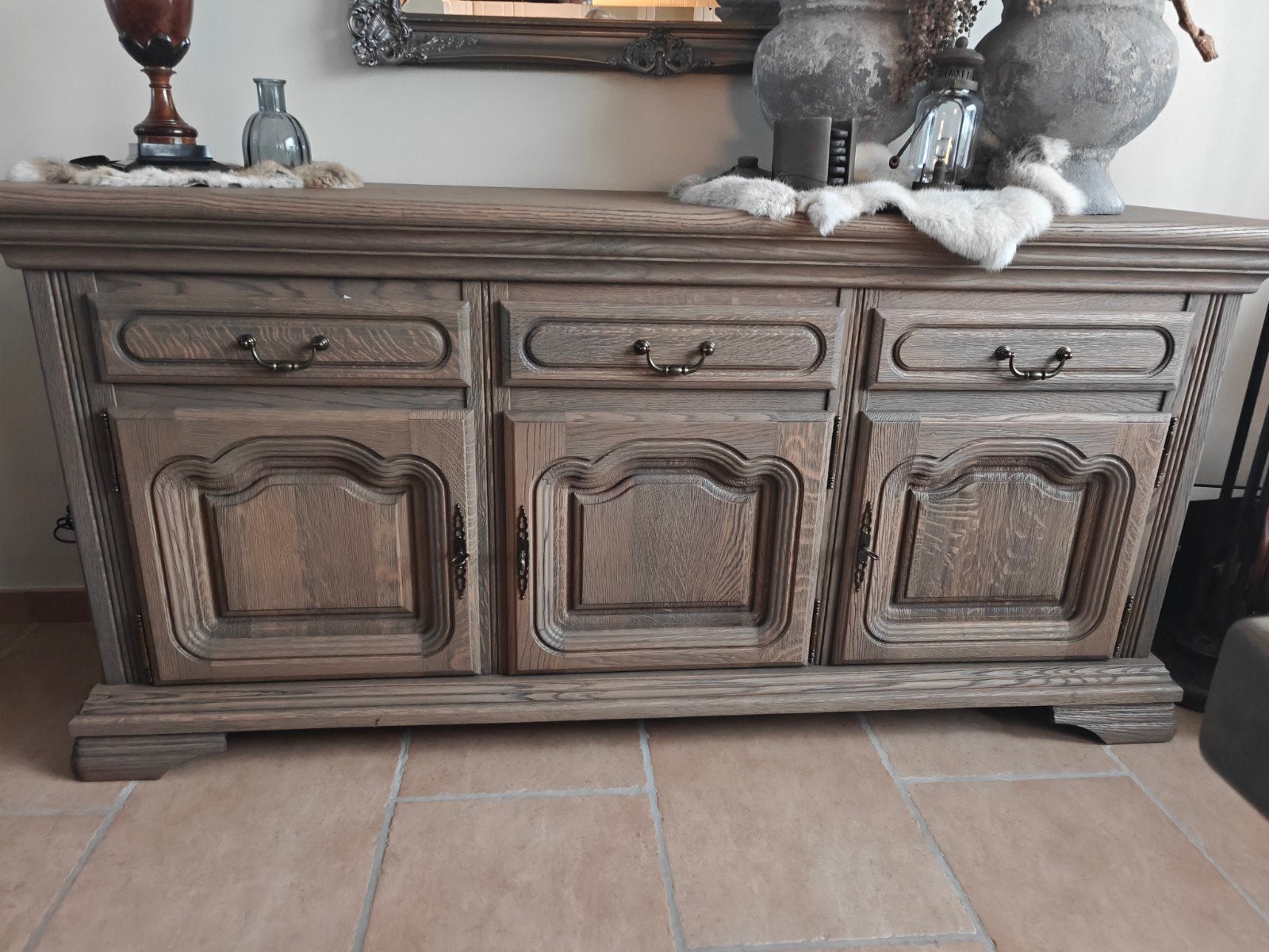 Eikenhouten dressoir 55x190 cm - Bieden vanaf 50 euro, Huis en Inrichting, Gebruikt, 150 tot 200 cm, Eikenhout, Ophalen of Verzenden