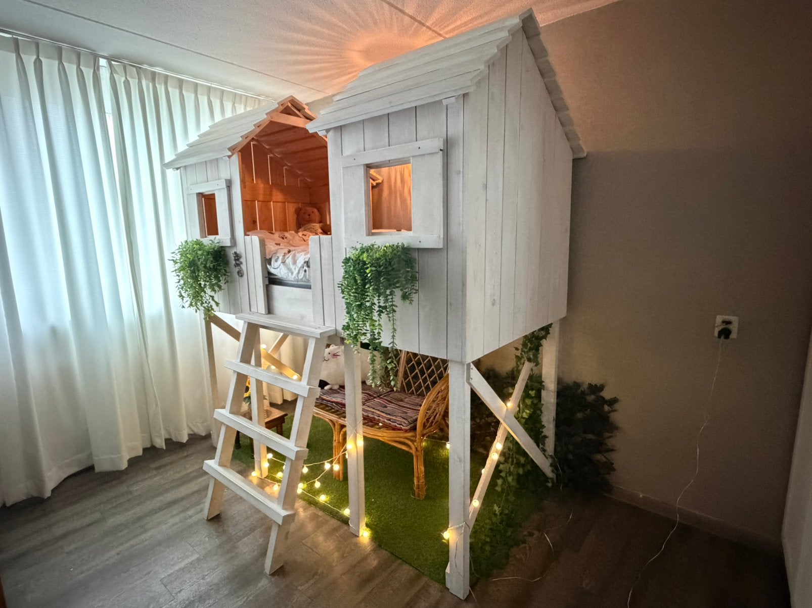 Boomhut bed, Kinderen en Baby's, Ophalen, Zo goed als nieuw, Hoogslaper